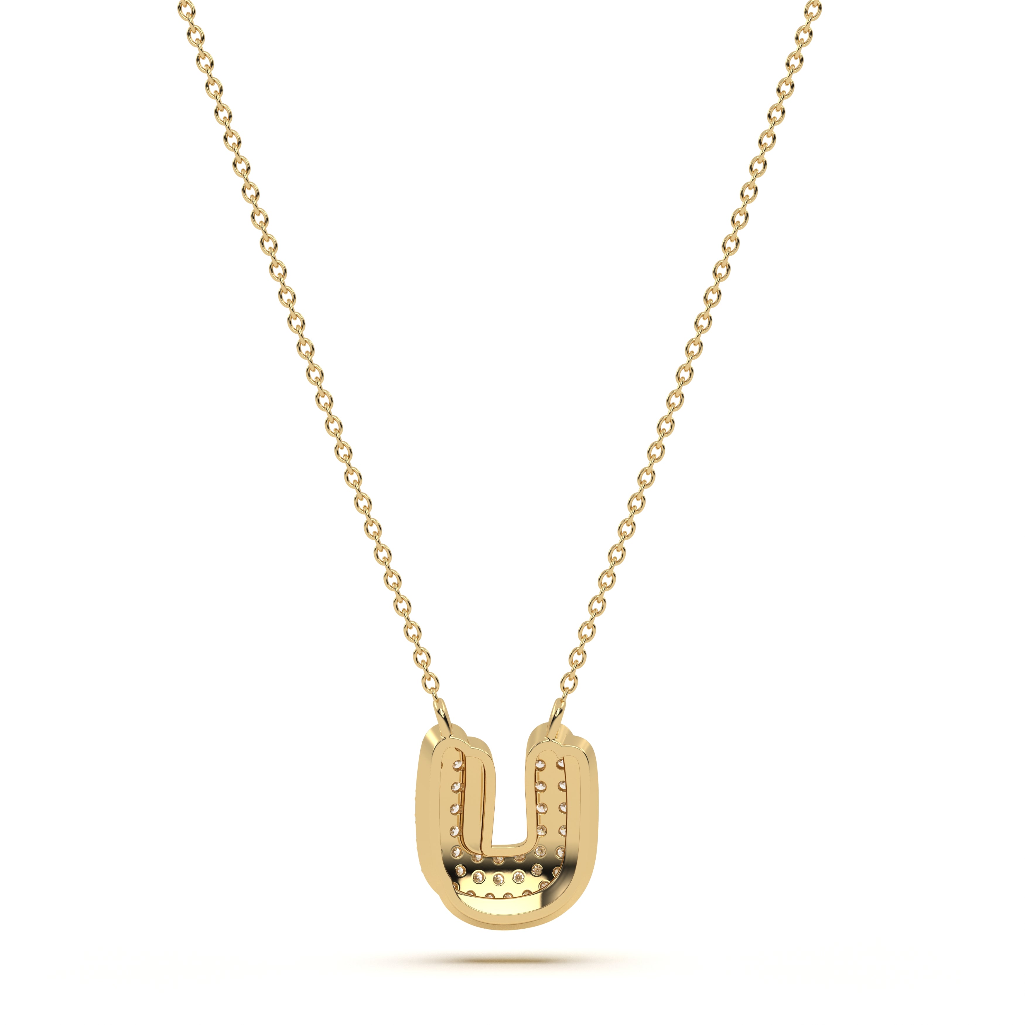 ‘U’ Diamond Enamel Pendant