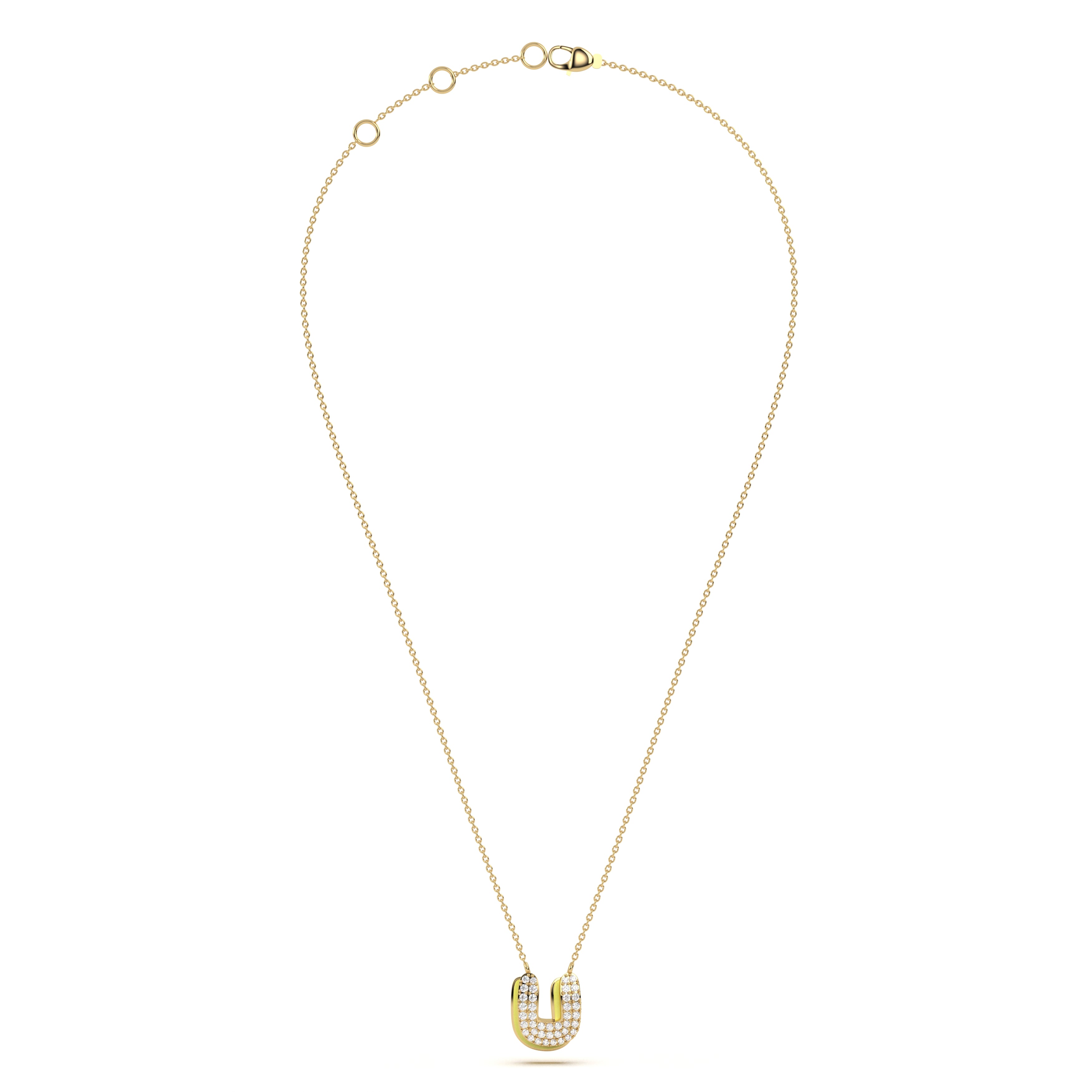 ‘U’ Diamond Enamel Pendant