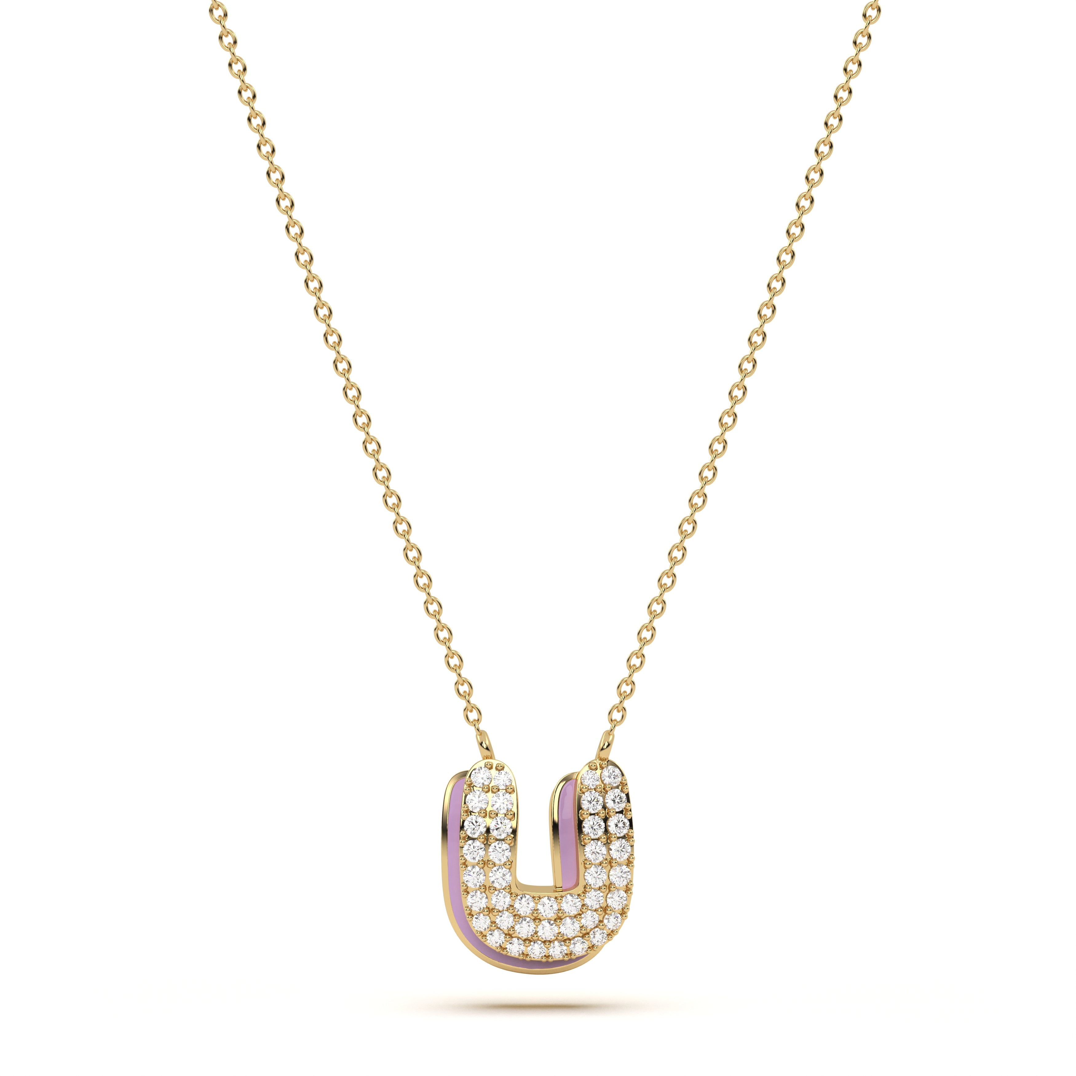 ‘U’ Diamond Enamel Pendant
