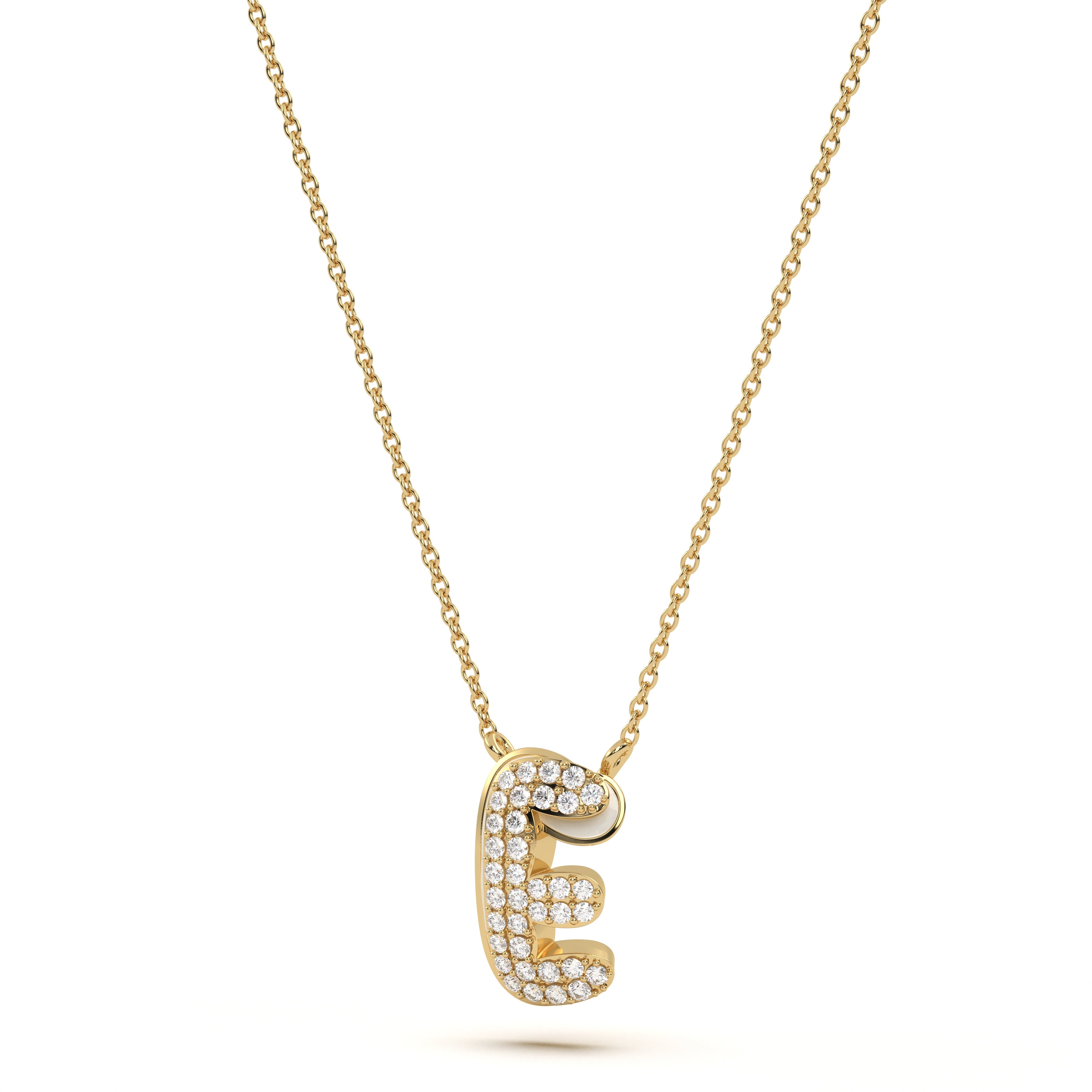 ‘E’ Diamond Enamel Pendant