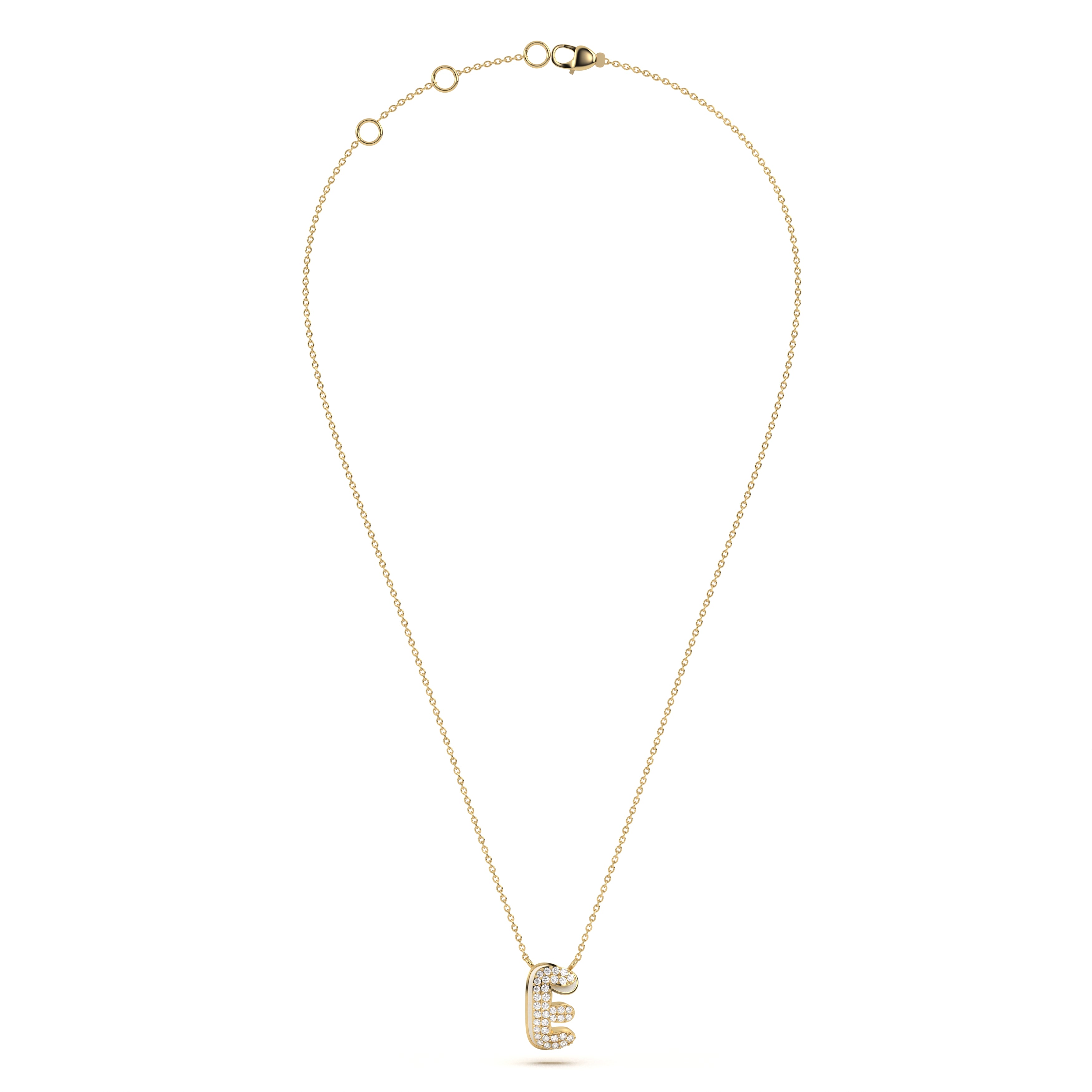 ‘E’ Diamond Enamel Pendant