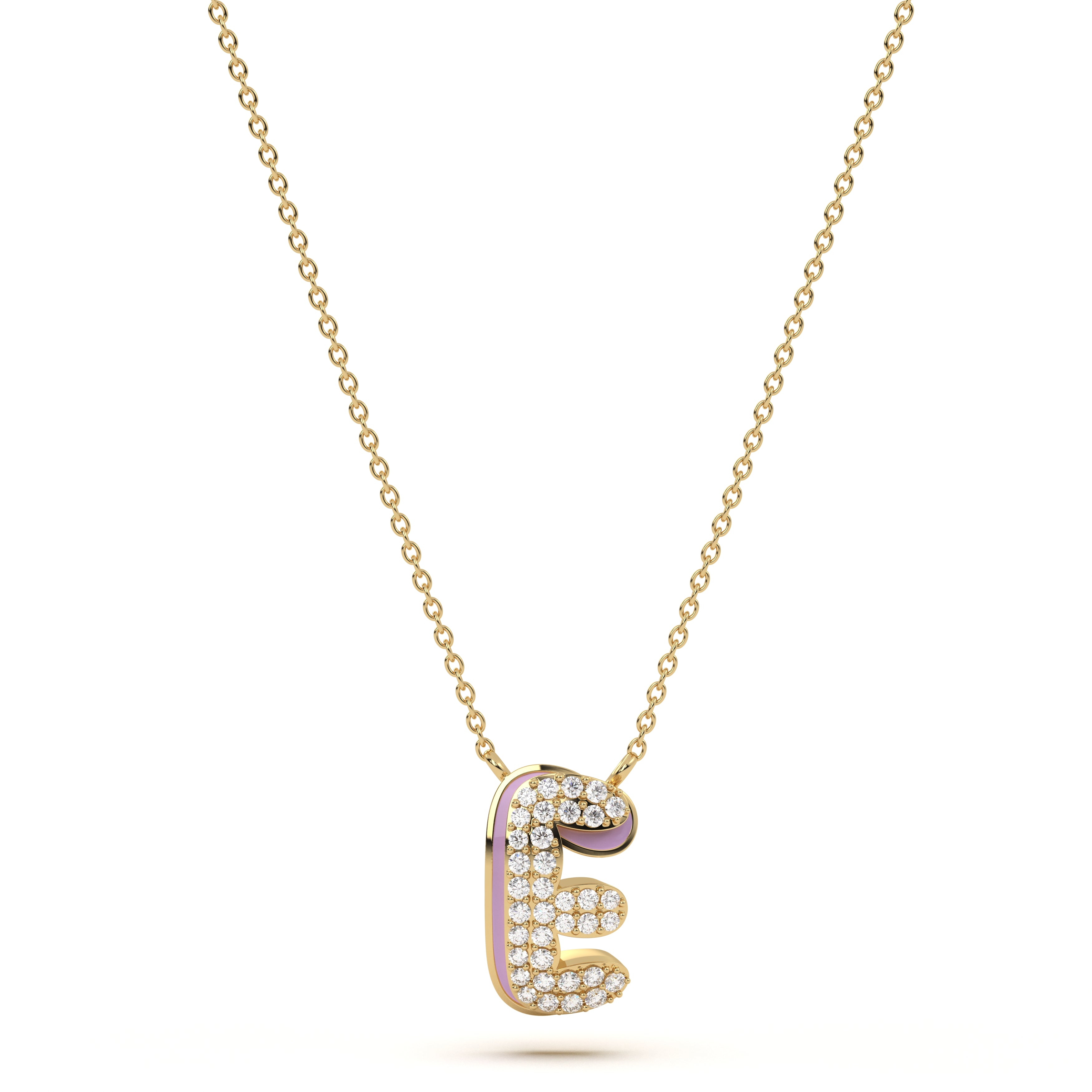 ‘E’ Diamond Enamel Pendant