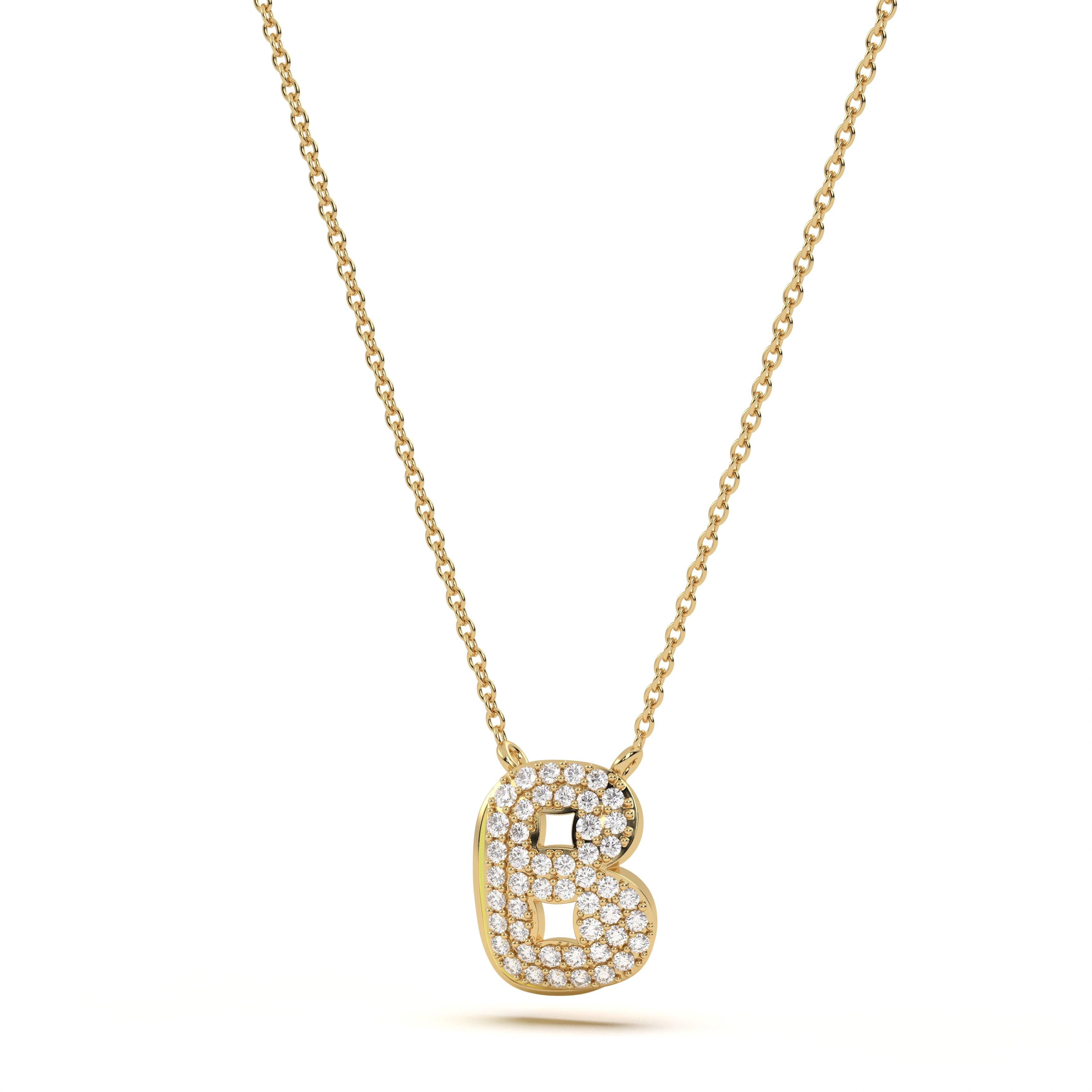 ‘B’ Diamond Enamel Pendant