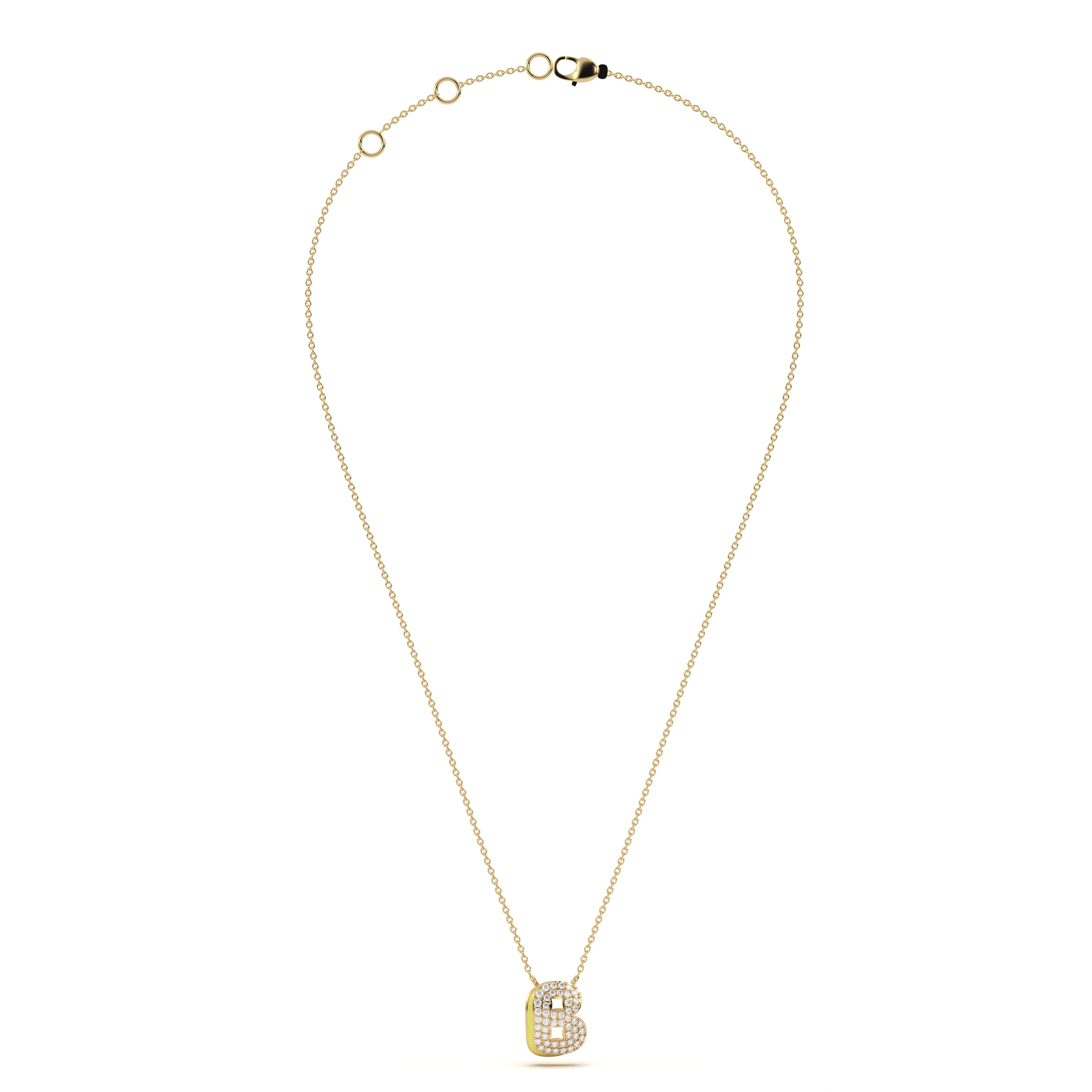 ‘B’ Diamond Enamel Pendant