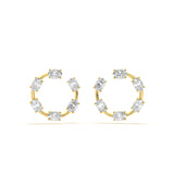 Custom Oval-Cut Diamond Circle Studs