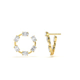 Custom Oval-Cut Diamond Circle Studs