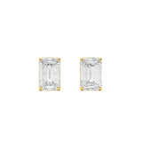 Custom 9-Carat Emerald-Cut Studs