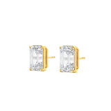 Custom 9-Carat Emerald-Cut Studs
