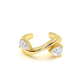 Pear Diamond Leher Earcuff