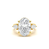 Custom Oval-Cut Three-Stone Engagement Ring