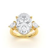 Custom Oval-Cut Three-Stone Engagement Ring