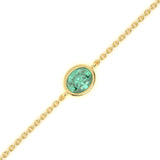 Oval Emerald Chain Bracelet
