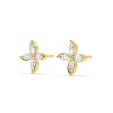 Marquise Diamond Floral Stud