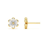 Rosette Pear Diamond Stud