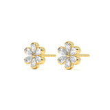 Rosette Pear Diamond Stud