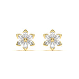 Radiant Floral Diamond Studs