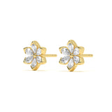 Radiant Floral Diamond Studs