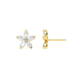 Elegant Diamond Floral Studs