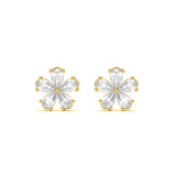 Floral Pear Diamond Stud