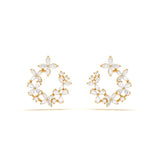 Floral Cluster Diamond Hoops