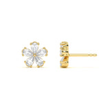 Floral Pear Diamond Stud
