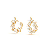 Floral Cluster Diamond Hoops