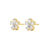 Floral Pear Diamond Stud