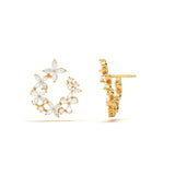 Floral Cluster Diamond Hoops