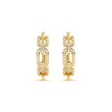 Pave Link Diamond Hoop
