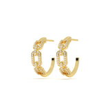 Pave Link Diamond Hoop