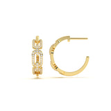 Pave Link Diamond Hoop