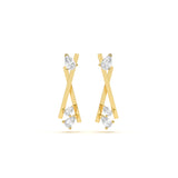 Pear Diamond Cross Studs