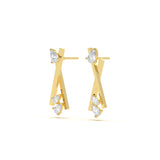 Pear Diamond Cross Studs