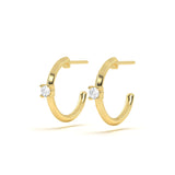 Round Solitaire Diamond Hoop