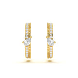 Pear Solitaire Diamond Hoop