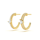 Pear Solitaire Diamond Hoop