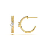 Pear Solitaire Diamond Hoop