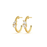 Tapered Toi moi Diamond Hoop
