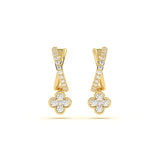 Floral Cross Diamond Hoops