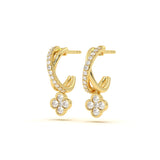 Floral Cross Diamond Hoops