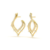 Flame Round Diamond Earring
