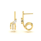 Twisted Marcquise Diamond Studs
