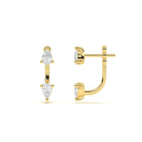 Duo Pear Diamond Stud