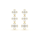 Pear Diamond Floral Danglers