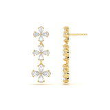 Pear Diamond Floral Danglers