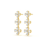 Pear Diamond Floral Danglers