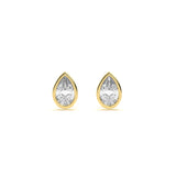 Pear Bezel Diamond Stud