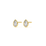 Pear Bezel Diamond Stud