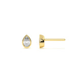 Pear Bezel Diamond Stud