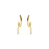 Twirl Diamond Drop Earring